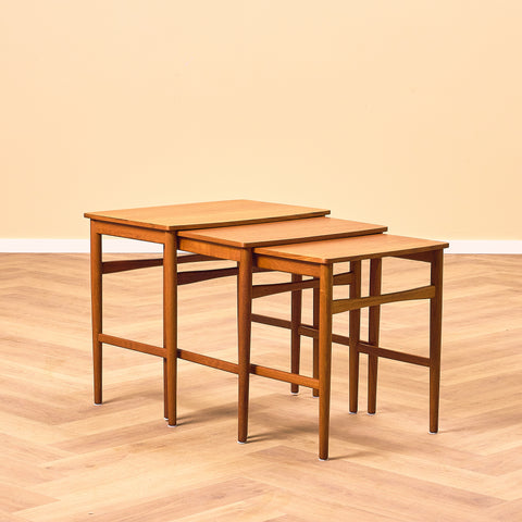 Danish set of nest of tables in teak