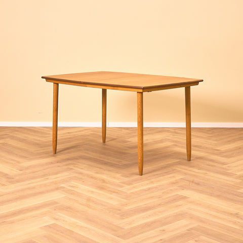 Swedish dining table in teak & oak by Bränntorps