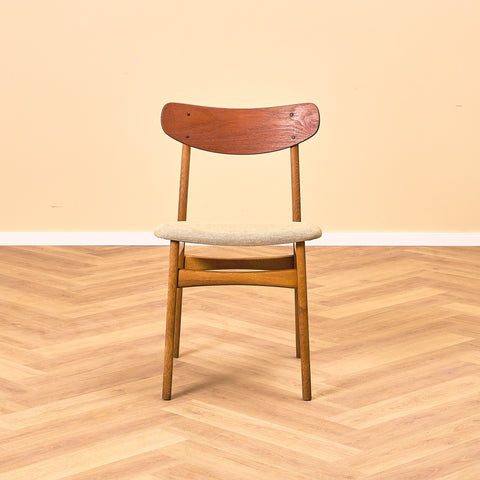 Danish dining chairs in teak and oak
