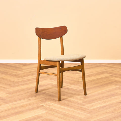 Danish dining chairs in teak and oak