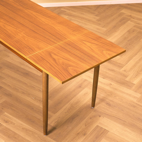 Swedish rectangular dining table in teak and beech