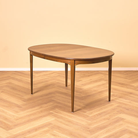 Swedish oval dining table in teak and beech by Svante Skogh, model "Vindö"