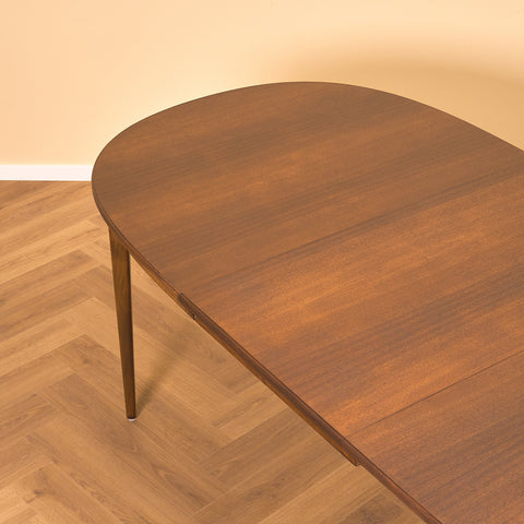 Swedish oval dining table in teak and beech by Svante Skogh, model "Vindö"
