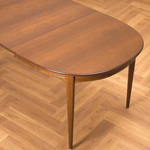 Swedish oval dining table in teak and beech by Svante Skogh, model "Vindö"