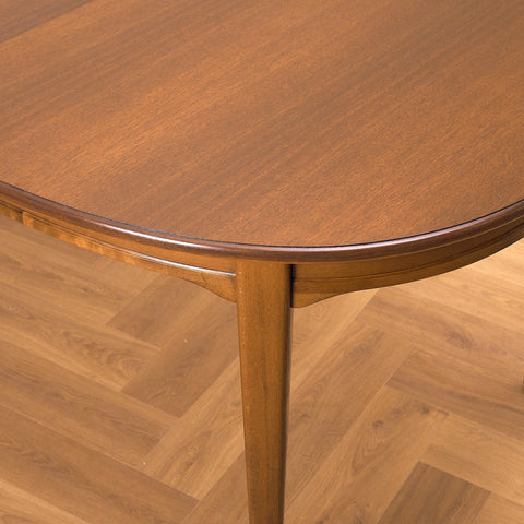 Swedish oval dining table in teak and beech by Svante Skogh, model "Vindö"