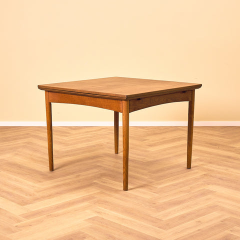 Danish square dining table in teak and oak