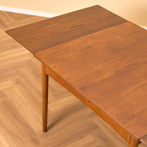 Danish square dining table in teak and oak