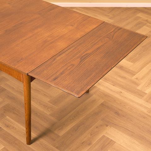Danish square dining table in teak and oak