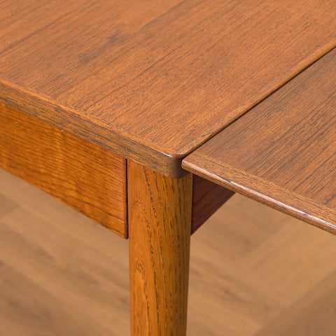 Danish square dining table in teak and oak