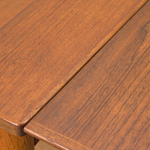 Danish square dining table in teak and oak