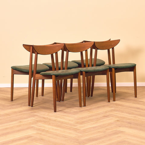 Danish dining chairs in teak by Harry Østergaard for A/S Randers Møbelfabrik