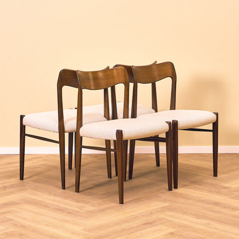 Danish dining chairs in stained teak