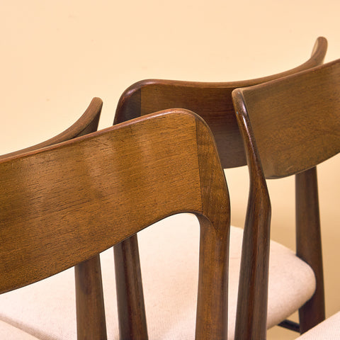 Danish dining chairs in stained teak