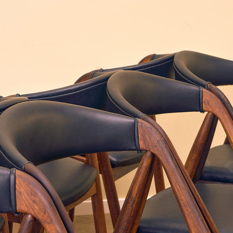 Danish dining chairs in Santos rosewood by Kai Kristiansen for Schou Andersen, model 31