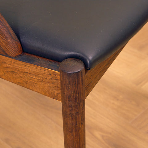 Danish dining chairs in Santos rosewood by Kai Kristiansen for Schou Andersen, model 31