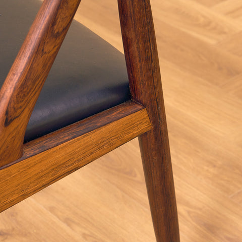 Danish dining chairs in Santos rosewood by Kai Kristiansen for Schou Andersen, model 31