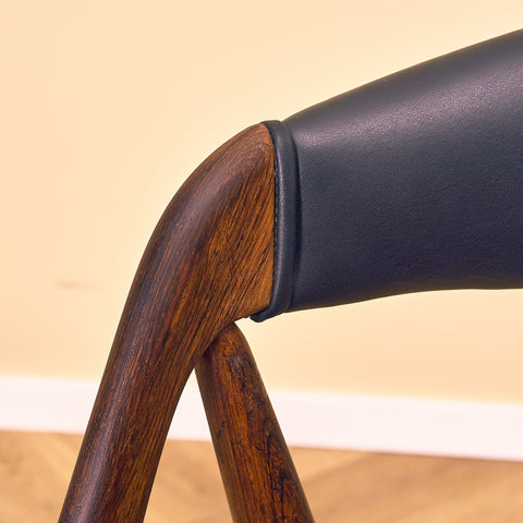 Danish dining chairs in Santos rosewood by Kai Kristiansen for Schou Andersen, model 31