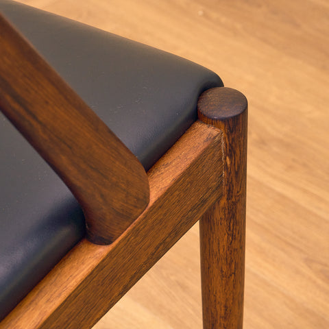 Danish dining chairs in Santos rosewood by Kai Kristiansen for Schou Andersen, model 31