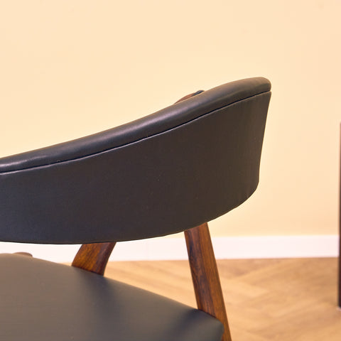 Danish dining chairs in Santos rosewood by Kai Kristiansen for Schou Andersen, model 31