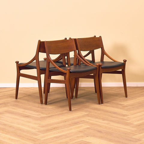Danish dining chairs in teak by Vestervig Erikson for Brdr Tromborg