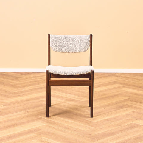 Danish dining chairs in teak and walnut