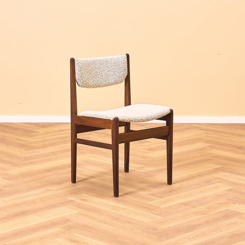 Danish dining chairs in teak and walnut