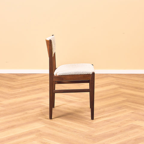 Danish dining chairs in teak and walnut