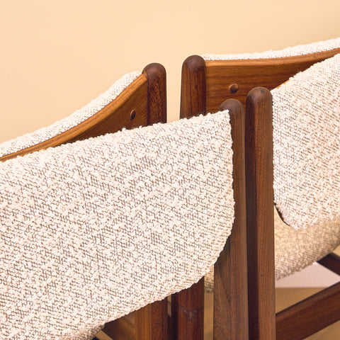 Danish dining chairs in teak and walnut