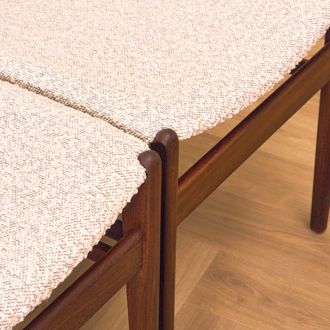 Danish dining chairs in teak and walnut