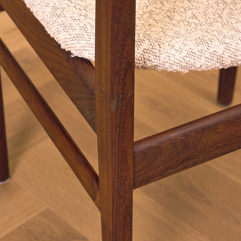 Danish dining chairs in teak and walnut