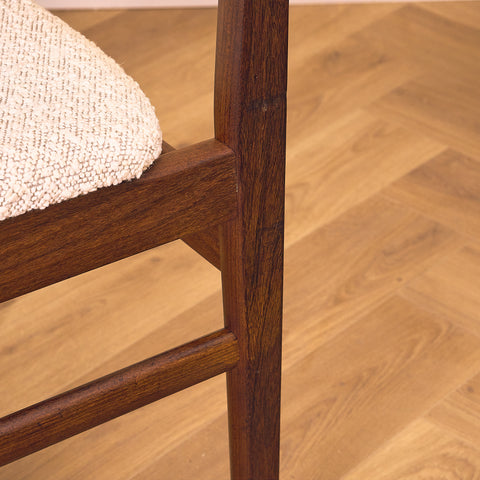 Danish dining chairs in teak and walnut