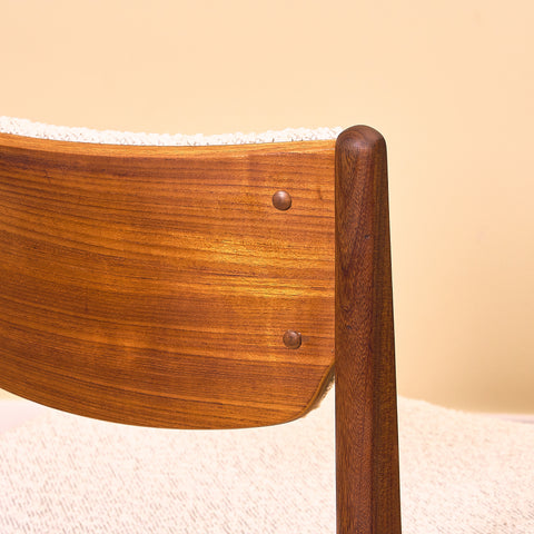 Danish dining chairs in teak and walnut