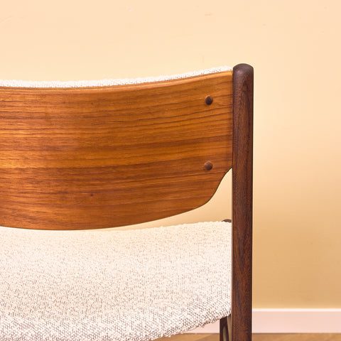 Danish dining chairs in teak and walnut