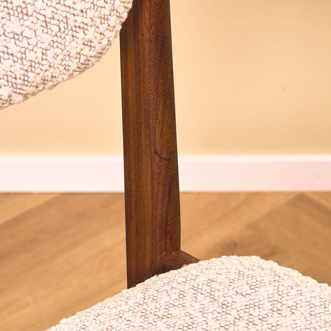 Danish dining chairs in teak and walnut