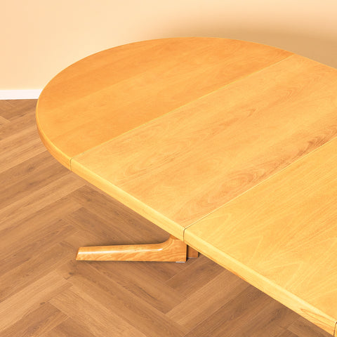 Danish round dining table in beech by Farstrup