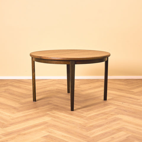 Danish round dining table in smoked oak by Skovby