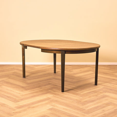 Danish round dining table in smoked oak by Skovby