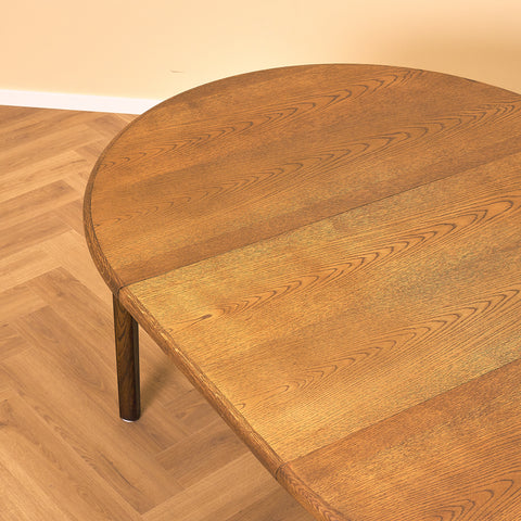 Danish round dining table in smoked oak by Skovby