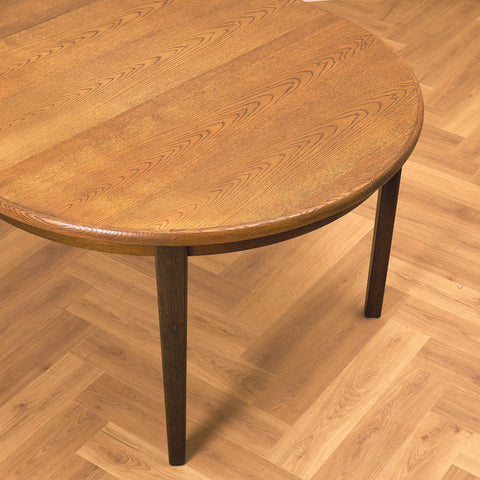 Danish round dining table in smoked oak by Skovby