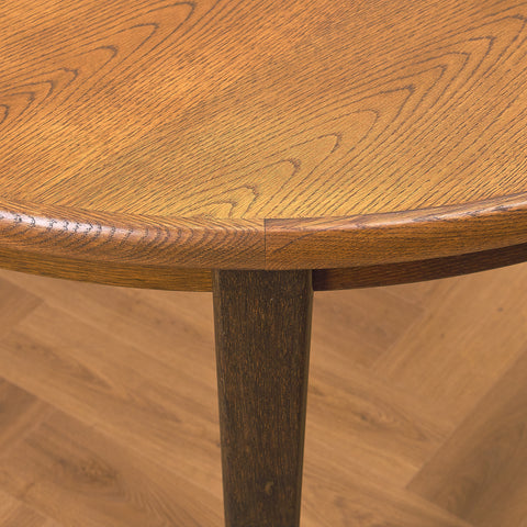 Danish round dining table in smoked oak by Skovby
