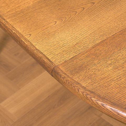 Danish round dining table in smoked oak by Skovby