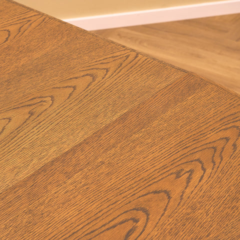 Danish round dining table in smoked oak by Skovby