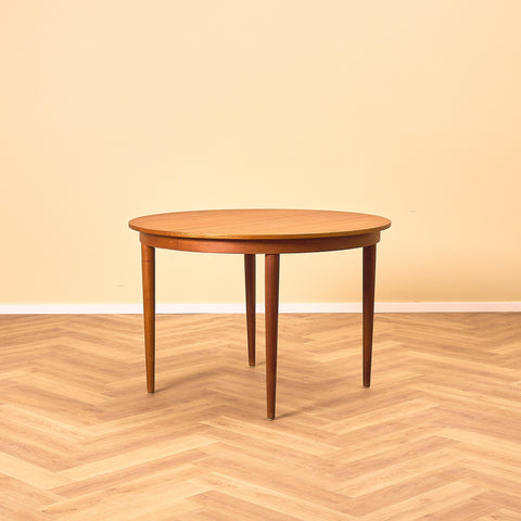 Danish round dining table in teak by Kai Kristiansen for Skovmand And Andersen