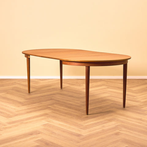 Danish round dining table in teak by Kai Kristiansen for Skovmand And Andersen