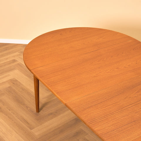 Danish round dining table in teak by Kai Kristiansen for Skovmand And Andersen
