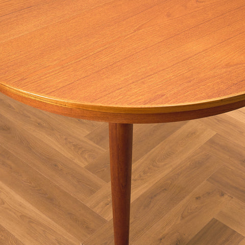 Danish round dining table in teak by Kai Kristiansen for Skovmand And Andersen
