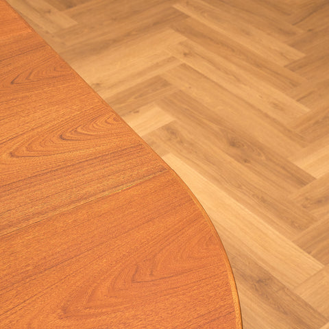 Danish round dining table in teak by Kai Kristiansen for Skovmand And Andersen