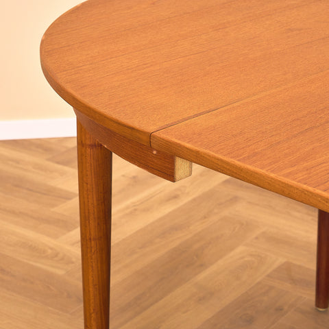 Danish round dining table in teak by Kai Kristiansen for Skovmand And Andersen