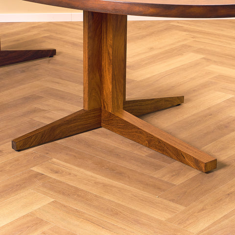 Danish oval dining table in Santos rosewood, 'model HM55' by John Mortensen for Heltborg Møbler