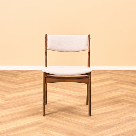 Danish set of 4 dining chairs in solid walnut by Erik Buch